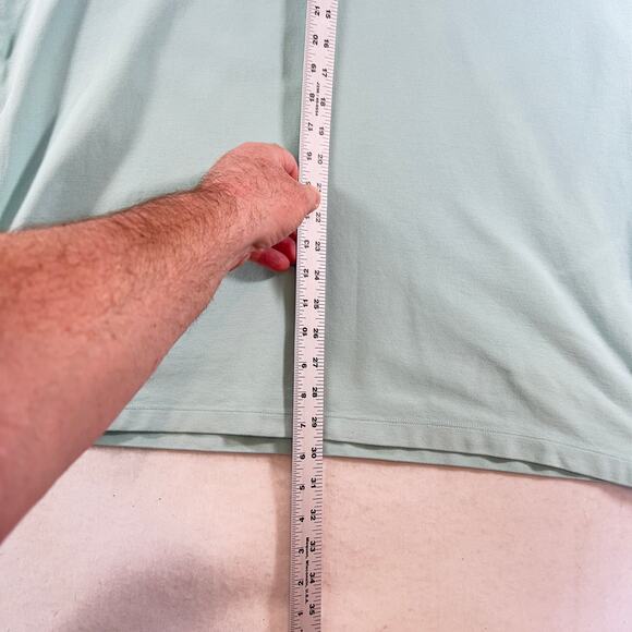 Calvin Klein Polo Shirt Men XXL All Cotton Mint Green Pockets Button Down Collar - Picture 10 of 11